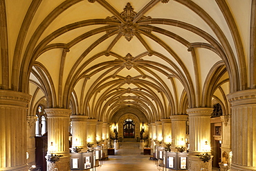 Entrance hall and view at staircase, Hamburg Town Hall, Hanseatic city of Hamburg, Germany, Europe