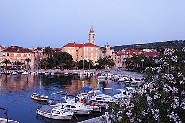 Harbor and church Sveti Petar, Supetar, Brac, Split-Dalmatia, Croatia