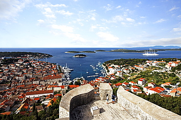 Cityscape, Spanjola Fortress, Hvar Town, Hvar, Split-Dalmatia, Croatia