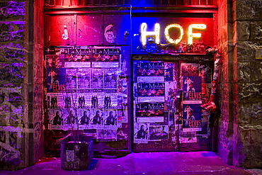 Entrance full of posters and billboards, Oranienburger Strasse, Berlin-Mitte, Berlin, Germany, Europe