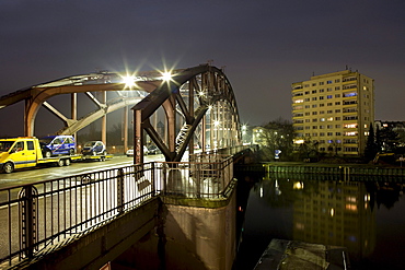 Schulenburg bridge at night, Berlin-Spandau, Berlin, Germany, Europe