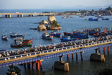 Fishing boats, Xom Bong bridge, Nha Trang, Khanh Ha, Vietnam