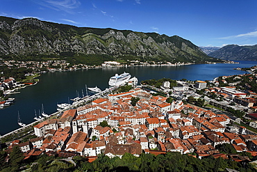 City view of Kotor and Bay of Kotor, Montenegro, Europe