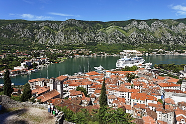 City view of Kotor and Bay of Kotor, Montenegro, Europe