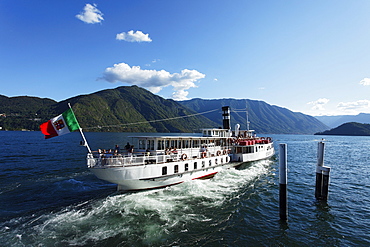 Paddle Wheel Steamer, Tremezzo, Lake Como, Lombardy, Italy