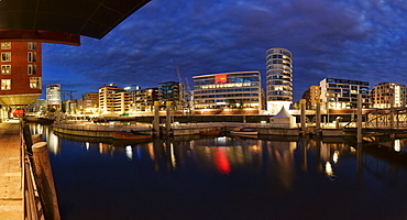 HafenCity at night, Hamburg, Germany