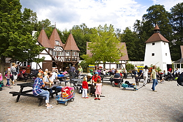 People at Astrid Lindgren Vaerld, Astrid Lindgren World, Vimmerby, Smaland, South Sweden, Europe