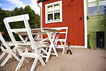 Children at Astrid Lindgren Vaerld, Astrid Lindgren World, Vimmerby, Smaland, South Sweden, Europe