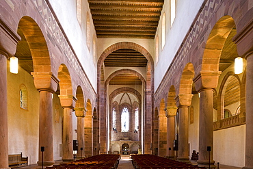 Interior view of abbey church, Alpirsbach abbey, former Benedictine monastery, Alpirsbach, Baden-Wuerttemberg, Germany, Europe