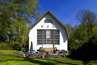 Brecht-Weigel-Haus in the sunlight, since 1977 a memorial place for Bertolt Brecht und Helene Weigel, Buckow, Maerkische Schweiz, Brandenburg, Germany, Europe