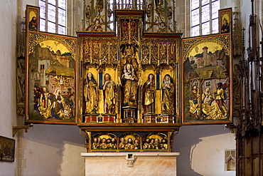 High altar in the choir of Blaubeuren monastery, Blaubeuren, Baden-Wuerttemberg, Germany, Europe