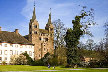 Westwerk of Corvey monastery, Hoexter, North-Rhine-Westphalia, Germany, Europe