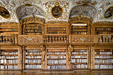 Library in the monastery of Waldsassen, Upper Palatinate, Bavaria, Germany