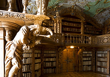 Library in the monastery of Waldsassen, Upper Palatinate, Bavaria, Germany