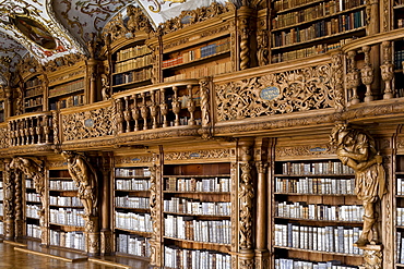 Library in the monastery of Waldsassen, Upper Palatinate, Bavaria, Germany