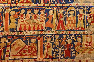 Tapestry at Wienhausen Convent, former Cistercian nunnery is today an evangelical abbey, Wienhausen, Lower Saxony, Germany, Europe