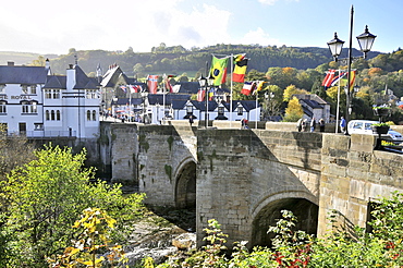 Llangollen at the river Dee, Llangollen, Denbighshire, North Wales, Wales, Great Britain