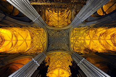 Vault, Cathedral, la Giraglia, Sevilla, Province Sevilla, Andalusia, Spain, Mediterranean Countries