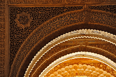 Arch of a cathedral in oriental style, Granada, Alhambra, Andalusia, Spain, Mediterranean Countries