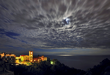 Duomo San Nicolo, Moonrise, Taormina, Sicily, Italy