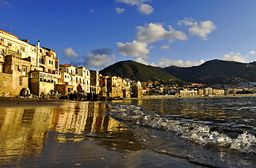 Houses at the beach, CefalË™, Palermo, Sicily, Italy