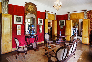 Interior view of the colonial creole villa Eureka in Moka, Mauritius, Africa