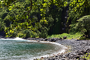 Idyllic coast area, Anse des Cascade in Bois-Blanc, La Reunion, Indian Ocean