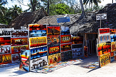 Gallery at the beach of Kiwenga, Zanzibar, Tanzania, Africa