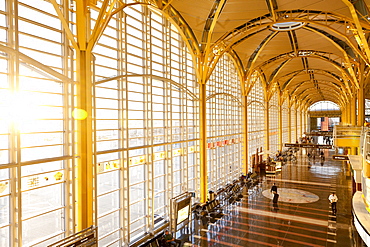 Departure hall, Ronald Reagan Washington National Airport in the morning light, Arlington County, Virginia, United States of America, USA