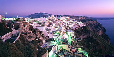 Kykladen, Santorini, sunset in Fira