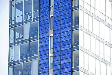 High-rise building with photovoltaic panels, Freiburg im Breisgau, Baden-Wurttemberg, Germany