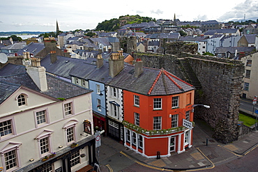 The historic centre of Caernarfon, Wales, UK