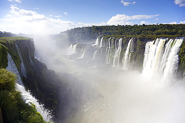 Iguazu Falls, view from Garganta del Diablo to the Brazilian side of the falls, Iguazu National park, Iguazu, Misiones, Argentina