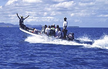 South pacific boat to Mana Island