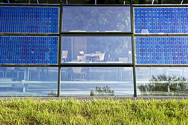 Factory building with solar installation, Freiburg im Breisgau, Baden-Wuerttemberg, Germany, Europe