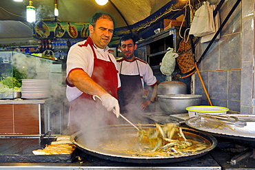 Snack bar at Galata market, Istanbul, Turkey, Europe