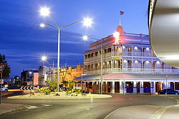 The Heritage Hotel in the evening, Quay Street, Rockhampton, Queensland, Australia