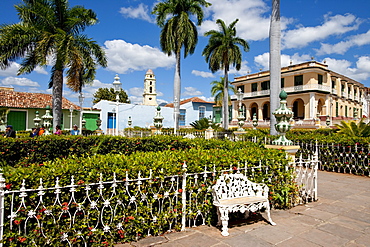 Benches in the garden of Plaza Mayor, Trinidad, Sancti Spiritus, Cuba