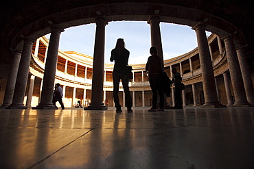 Palacio de Carlos V, Palace of Charles V, patio, Alhambra, Unesco World Cultural Heritage, Granada, Andalusia, Spain