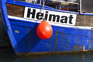 Cutter Ã‘HeimatÃ¬ in the harbour, Sassnitz, Ruegen island, Baltic Sea, Mecklenburg-West Pomerania, Germany