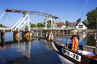 Drawbridge at Greifswald-Wieck, Baltic Sea, Mecklenburg-West Pomerania, Germany