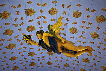 Angel inside the church, Kloster, Hiddensee island, Baltic Sea, Mecklenburg-West Pomerania, Germany