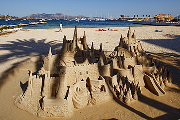 Sandcastle, Port de Pollenca, Pollenca, Mallorca, Balearic Islands, Spain, Europe