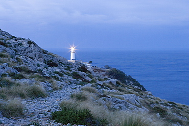 Cap de Formentor Lighthouse at Dusk, Mallorca, Balearic Islands, Spain