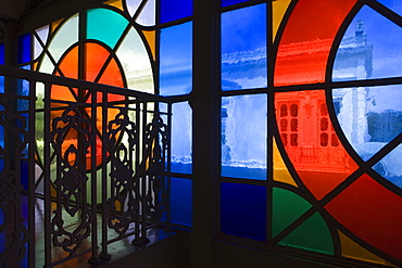 Stained glass windows in Theatro Jose de Alencar Theatre, Fortaleza, Ceara, Brazil, South America