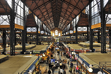 People inside of the great market hall, Budapest, Hungary, Europe