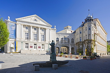 Theater at theater square at pedestrian area, Baden, Lower Austria, Austria, Europe