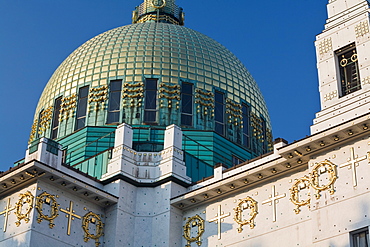 Church at Steinhof in the sunlight, Baumgarten, Vienna, Austria, Europe