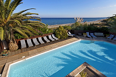 Pool at Hotel Levolle Marine, Moriani-Plage, Castagniccia, Corsica, France