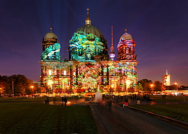 Fountain, Cathedral, Pleasance, Festival of Lights, Berlin Mitte, Berlin, Germany